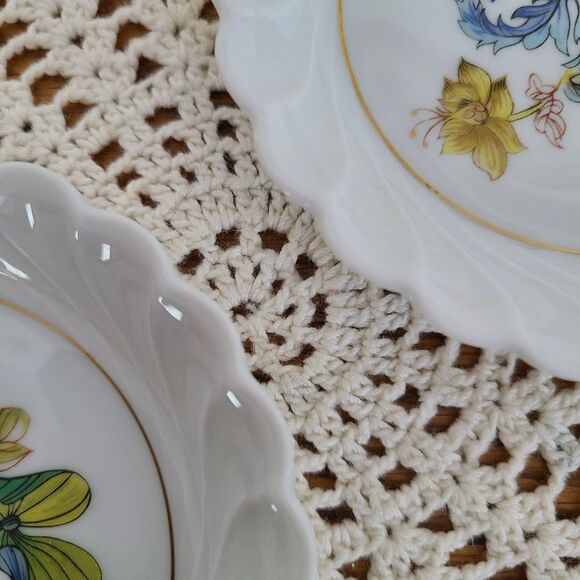 Signed F. Haviland Limoges France Cathay 5" Swirled Nut Coaster Tidbit Dish Set - Picture 7 of 16